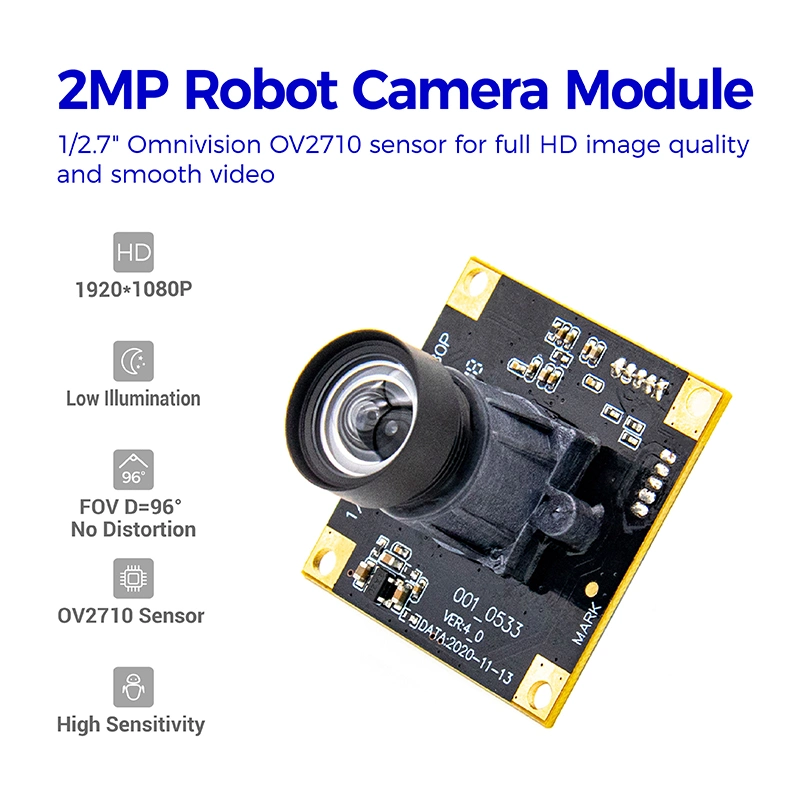 Customized High Performance CMOS Industrial Camera Ov2710 Low Light Mini Camera Module for Robot Vision